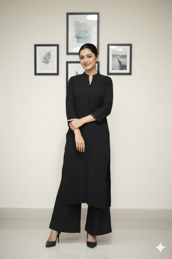 SOLID COORD SET LONG SHIRT