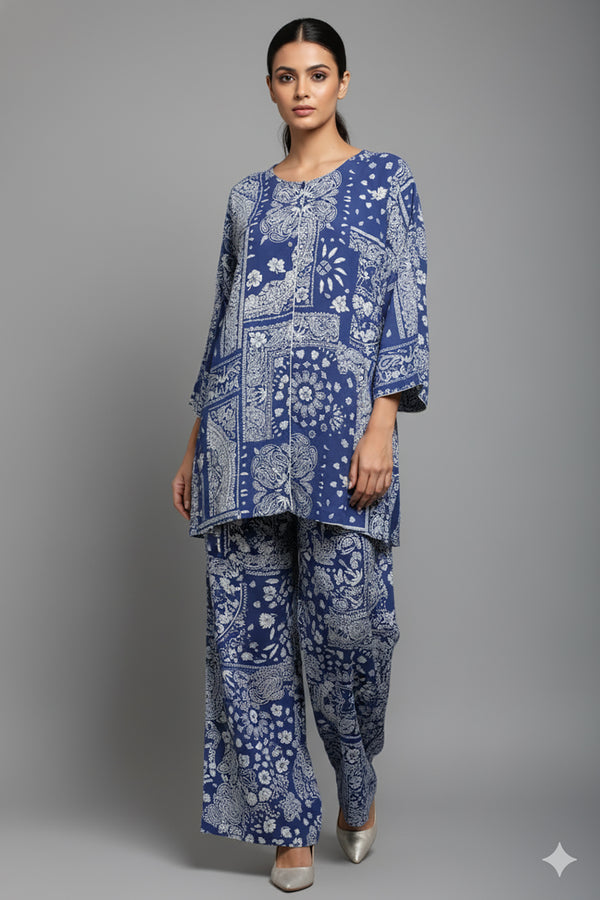 INDIGO MEDALLION COORD SET