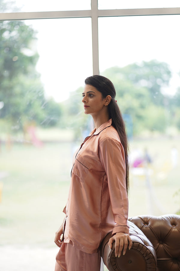 BLUSH PEARL SILK PJ SET